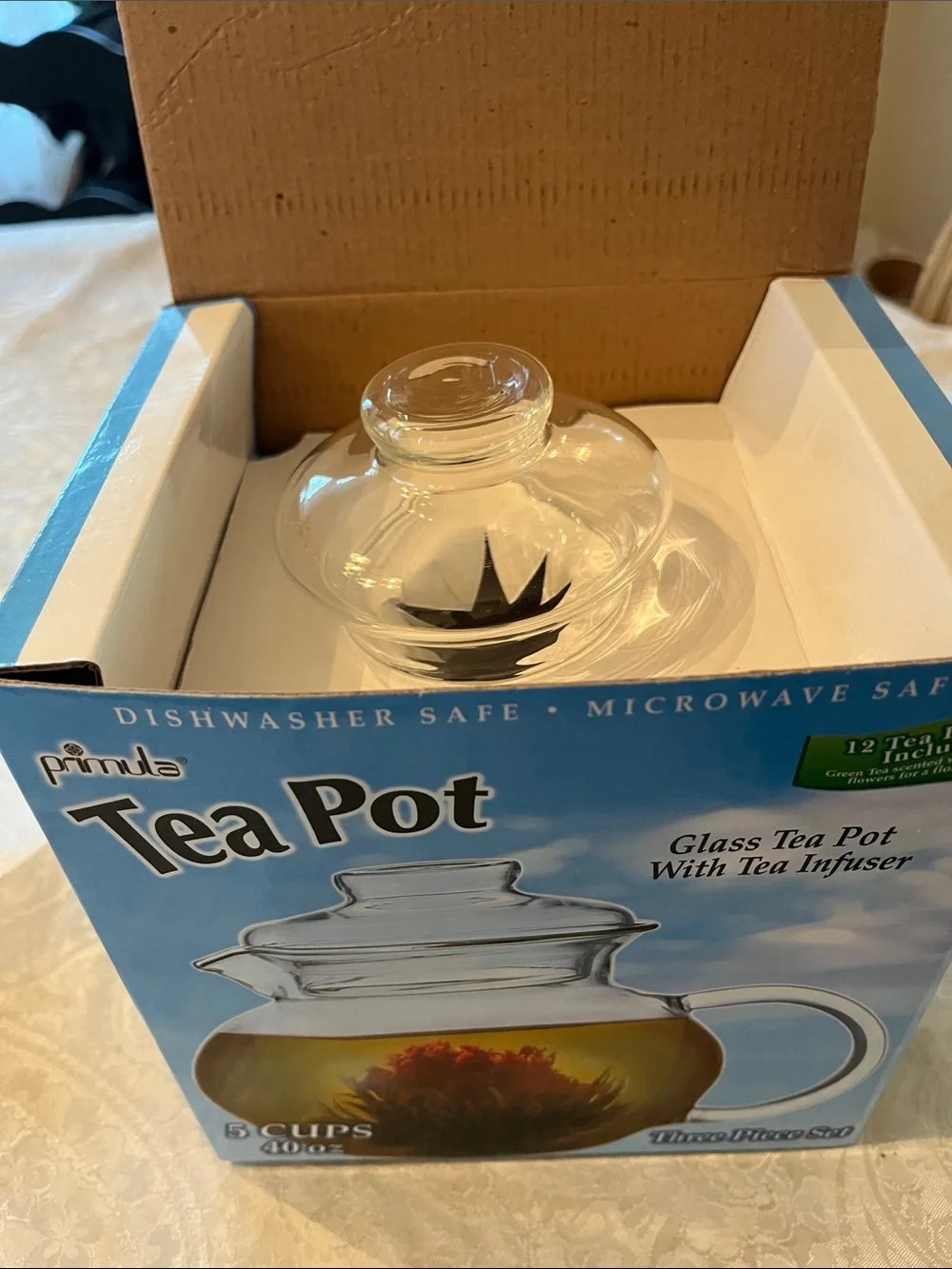 Primula Clear Glass Tea Pot with Infuser - Clear New!!